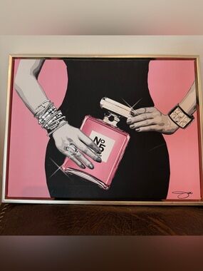 No. 5 Pink Perfume Bottle Pop Art Print